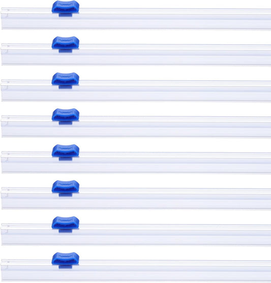PATIKIL 8pcs Plastic Wrap Cutter, 12in Plastic Wrap Slide Cutter Snap Card Slot Installation Replacement for Aluminum Foil Wax Paper Parchment Paper Wrap Dispenser, Blue