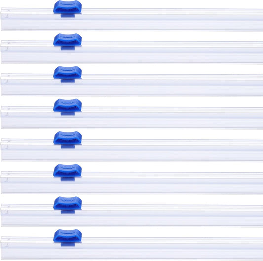 PATIKIL 8pcs Plastic Wrap Cutter, 13in Plastic Wrap Slide Cutter Snap Card Slot Installation Replacement for Aluminum Foil Wax Paper Parchment Paper Wrap Dispenser, Blue