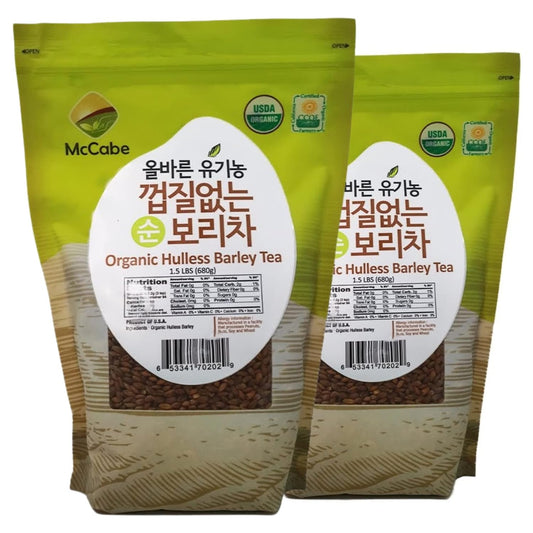 McCabe Organic Hulless Barley Tea - Roasted Hulless Barley Tea | USDA and CCOF Certified | Product of USA | 1.5 lbs (24 Oz) Pack of 2