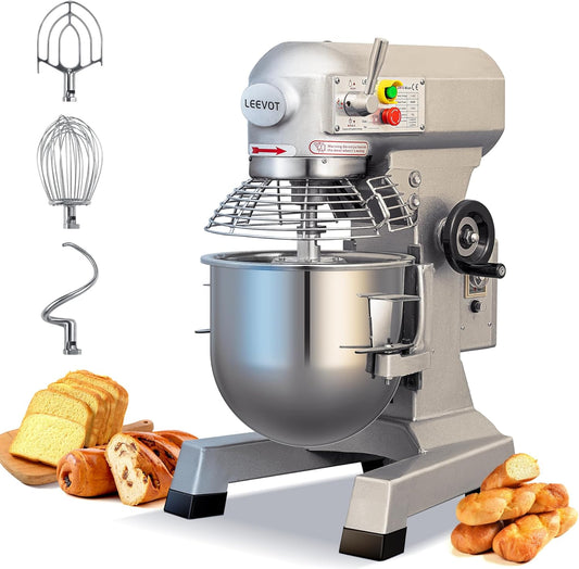 Commercial Food Mixer 15Qt,600W Commercial mixer 3-Speed Adjustable with Timing Function, Industrial Dough Mixer with Stainless Steel Bowl for Bakery Pizzeria (Upgrade)